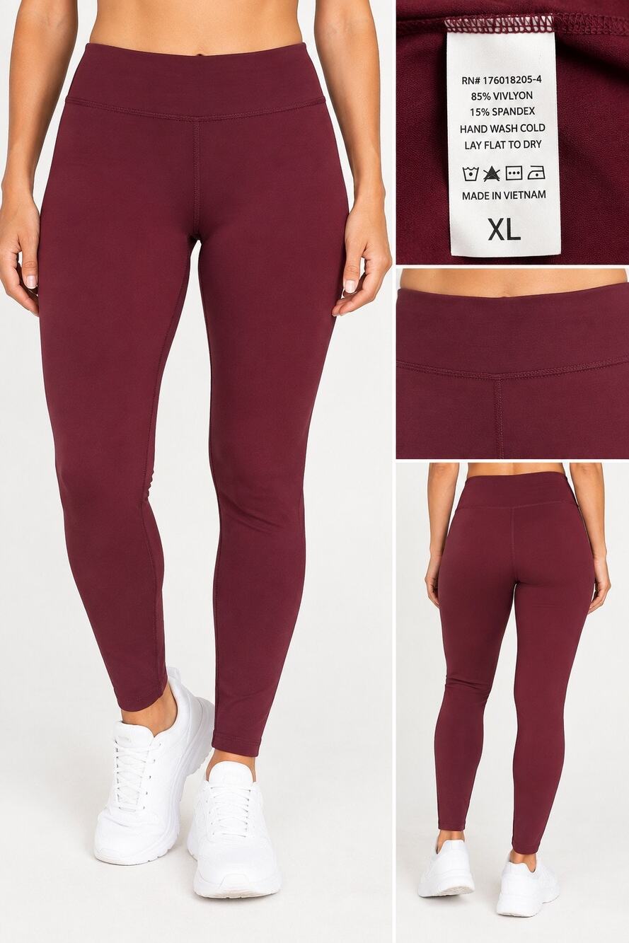 Rae Mode Burgundy Athletic Leggings – Size XL
